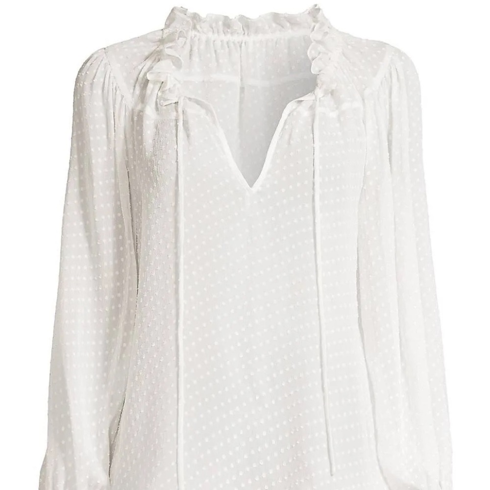Rebecca Taylor Satin Dot Clip Blouse